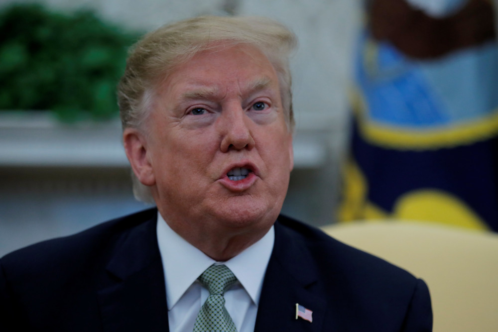 US President Donald Trump speaks while meeting with Irelandu00e2u20acu2122s Prime Minister Leo Varadkar in the Oval Office of the White House in Washington, US, March 14, 2019. u00e2u20acu201d Reuters pic
